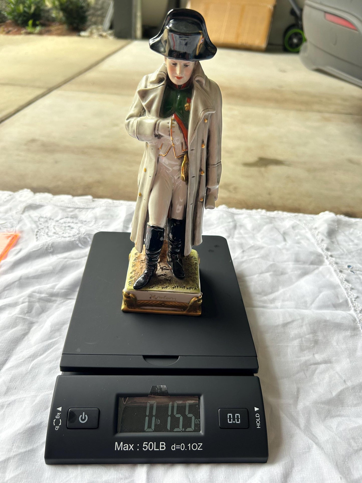 Scheibe-Alsbach Napoleon Porcelain Figurine - German Art Porcelain - Blue Crown N Mark - Hand Painted Bonaparte Standing Statue