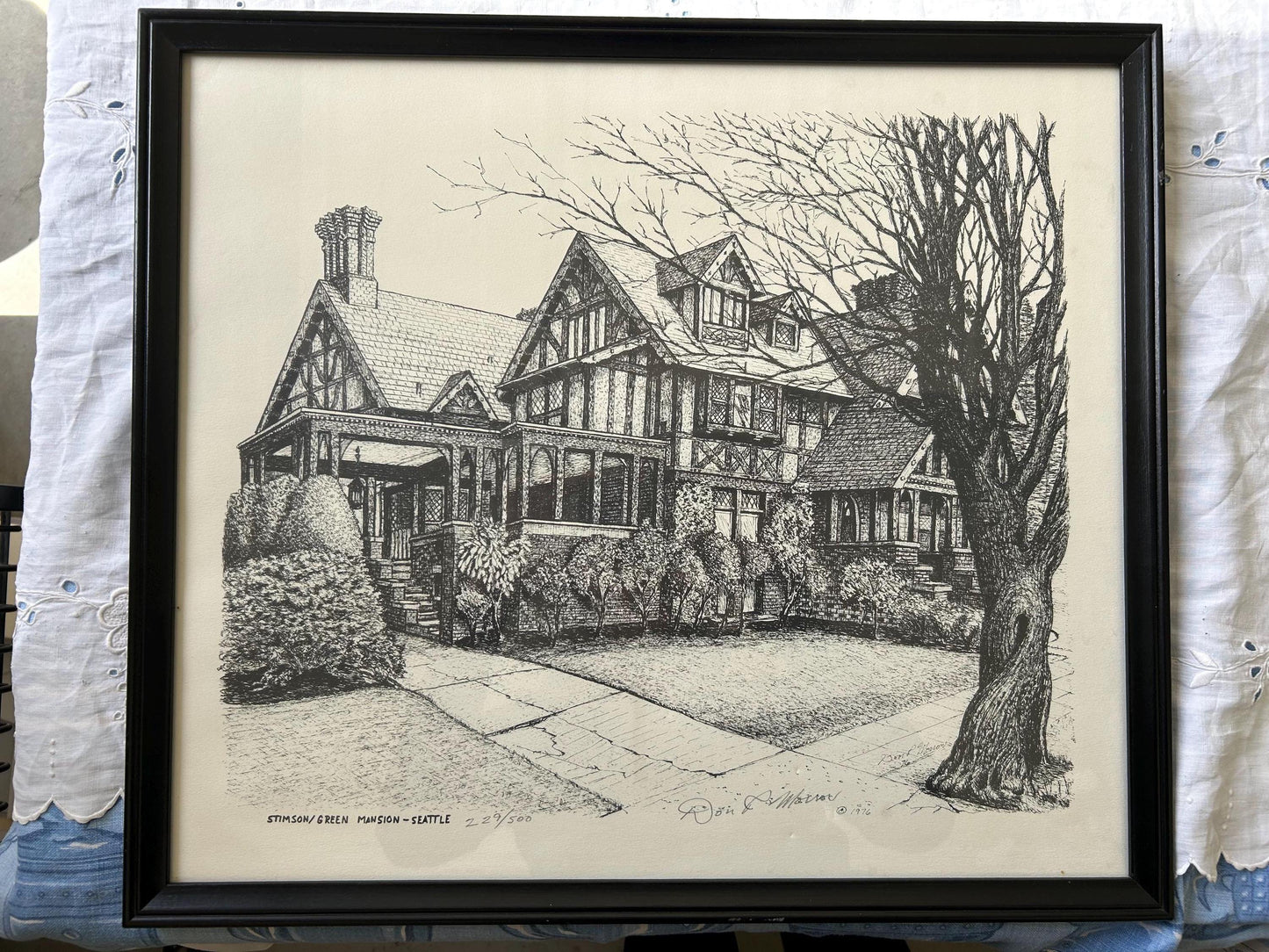Don R. Morrow 1976 Signed Lithograph | Stimson-Green Mansion Seattle | 229/500 | Framed | Pacific Northwest Art