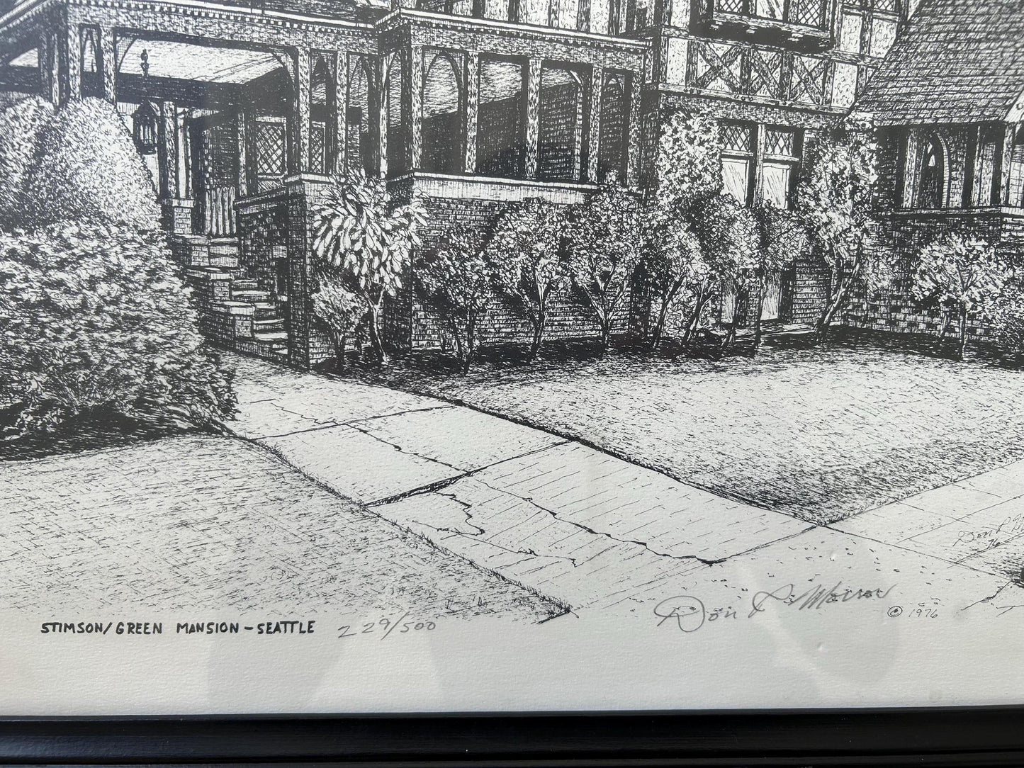 Don R. Morrow 1976 Signed Lithograph | Stimson-Green Mansion Seattle | 229/500 | Framed | Pacific Northwest Art