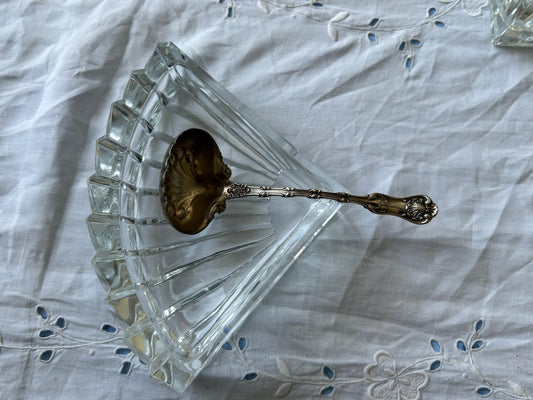 Antique Whiting Imperial Queen Sterling Silver Cream Ladle | Pat. 1893 | 5.8" 29.2g | Shell Bowl | Unpolished Patina