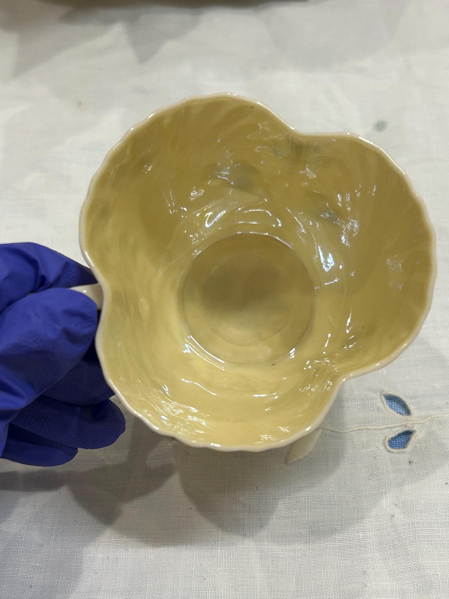 Vintage Belleek Shamrock Cup - Neptune Shell Pattern - 6th Black Mark 1965-1980 - Fine Irish Parian China Teacup - Lucky Clover Gift Ireland