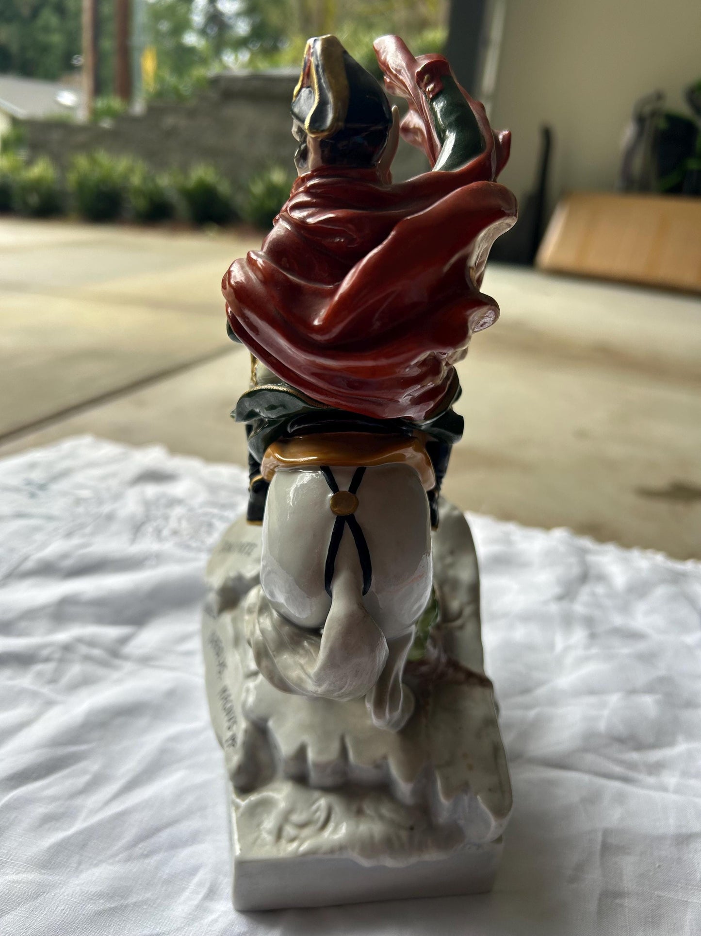 Scheibe-Alsbach Napoleon Crossing the Alps Porcelain Figurine - German Art Porcelain - Blue Crown N Mark - Hand Painted Horseback Statue
