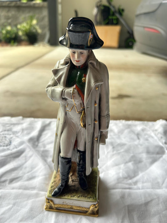 Scheibe-Alsbach Napoleon Porcelain Figurine - German Art Porcelain - Blue Crown N Mark - Hand Painted Bonaparte Standing Statue