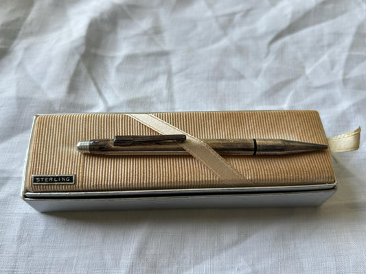 Vintage Cross Sterling Silver Mechanical Pencil | Pocket Size 3.6" | Original Box | No Monogram | Made in USA