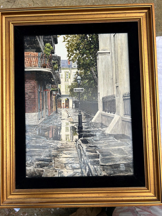 Paul De La Fille Original Painting Cabildo Alley New Orleans French Quarter Mixed Media