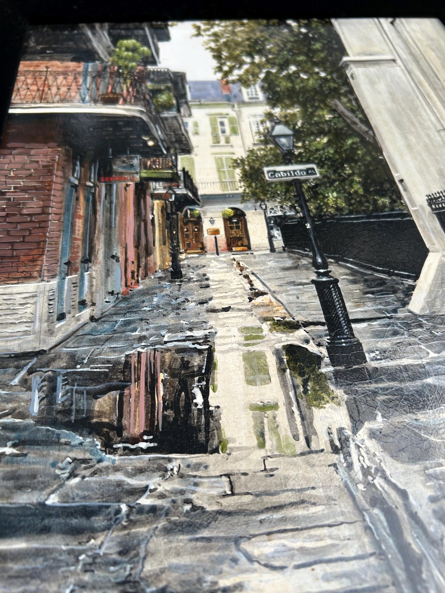 Paul De La Fille Original Painting Cabildo Alley New Orleans French Quarter Mixed Media