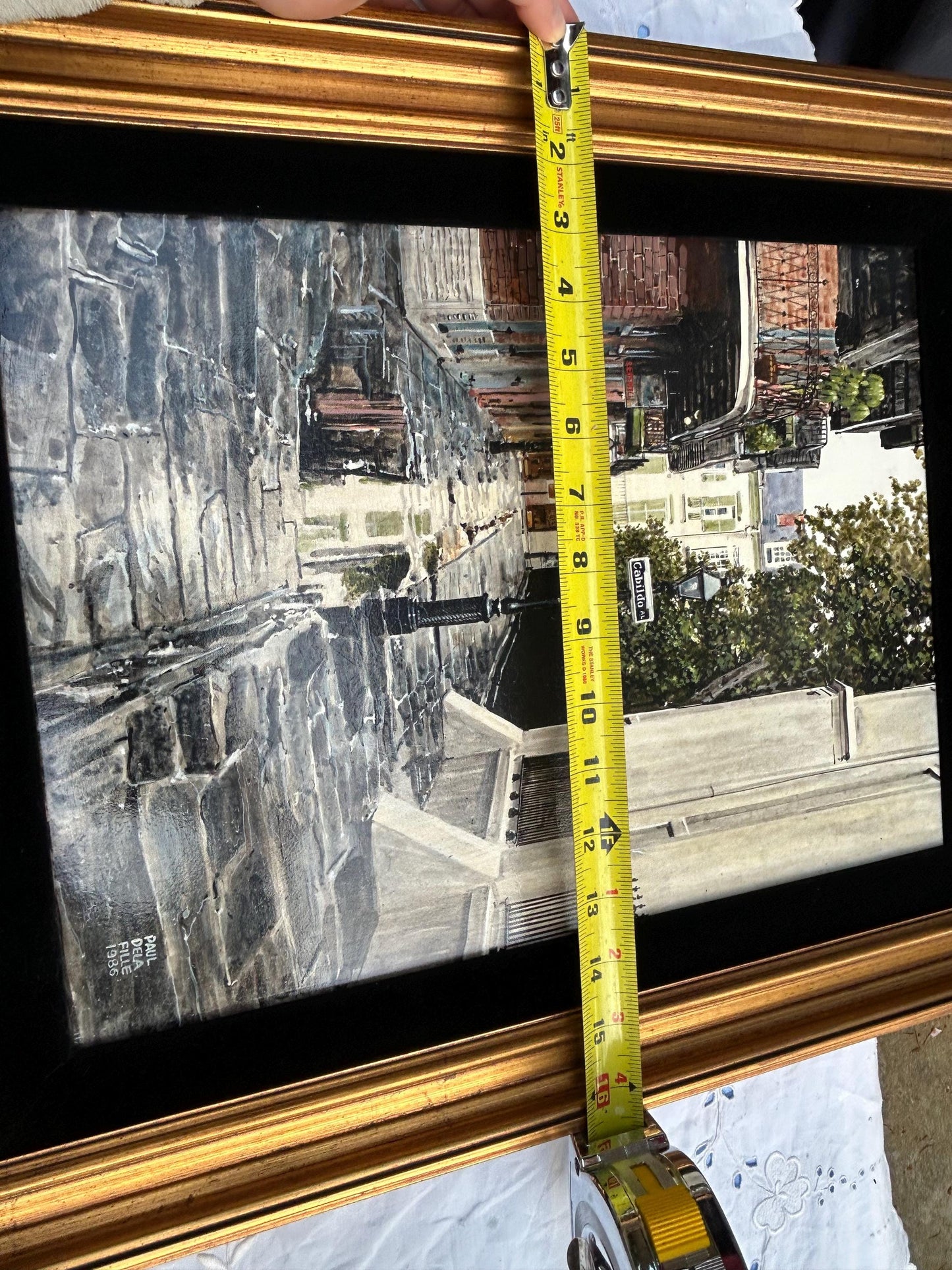 Paul De La Fille Original Painting Cabildo Alley New Orleans French Quarter Mixed Media