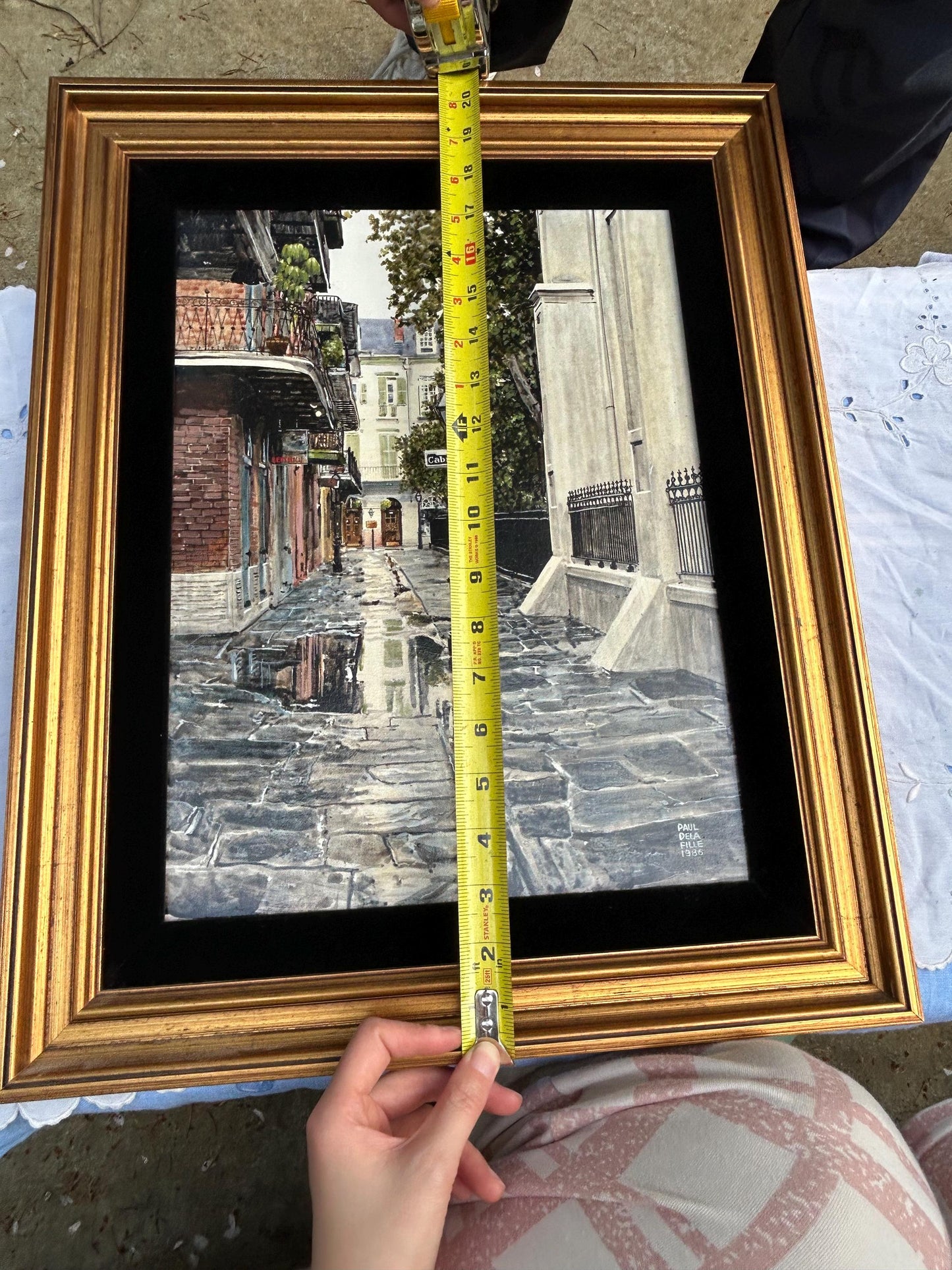 Paul De La Fille Original Painting Cabildo Alley New Orleans French Quarter Mixed Media