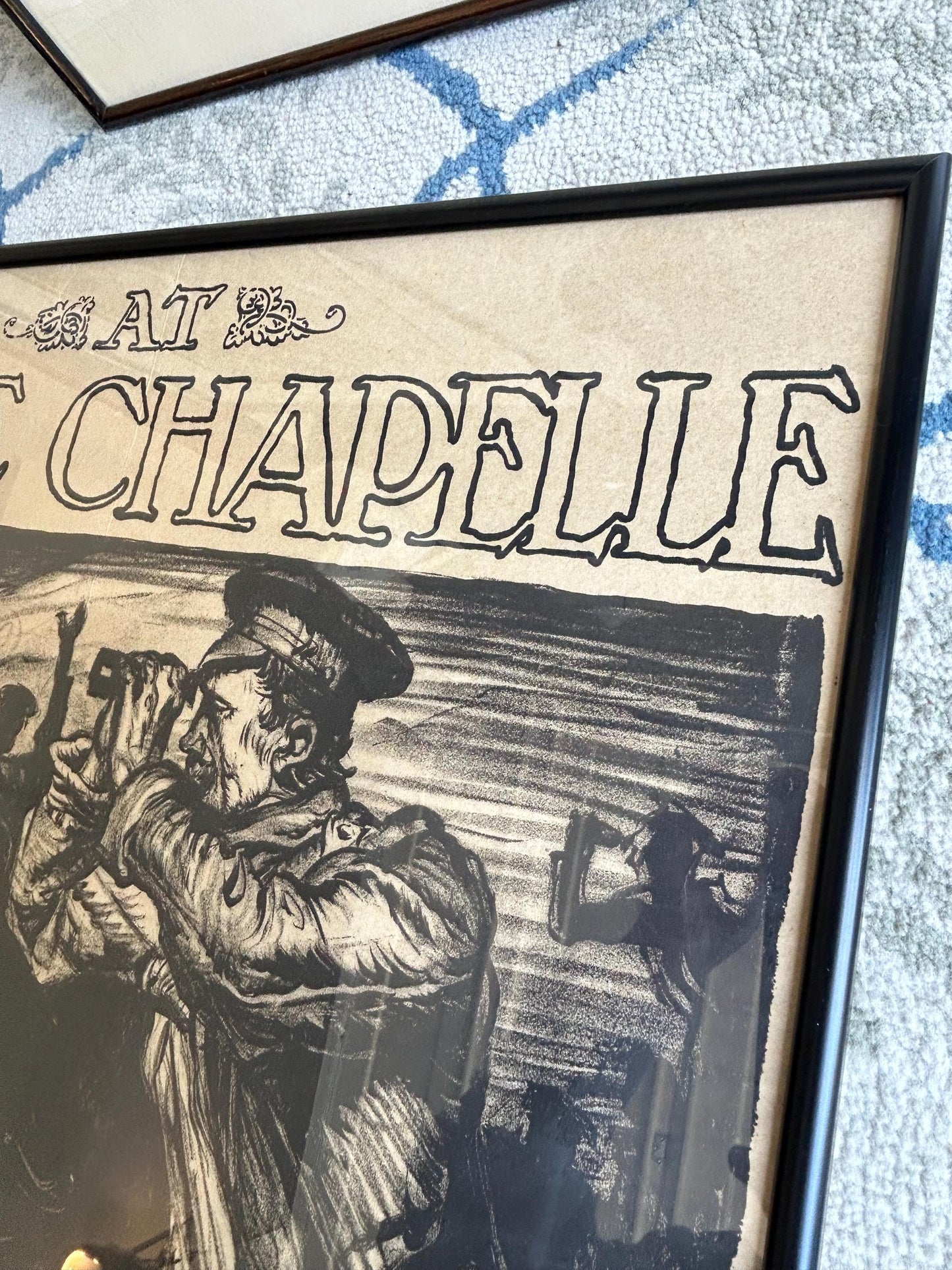 Antique 1915 Frank Brangwyn WWI Poster, At Neuve Chapelle, Original British Recruitment Lithograph, Avenue Press London, Framed Estate