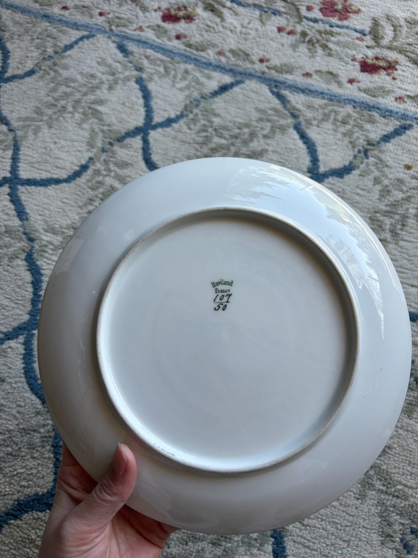 Antique Haviland France Limoges Hand Painted Rose Plate - 9" Luncheon Plate - Victorian Floral Gilt Rim - Exceptional French Porcelain Art