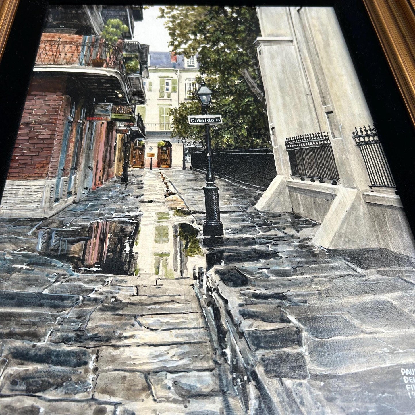 Paul De La Fille Original Painting Cabildo Alley New Orleans French Quarter Mixed Media