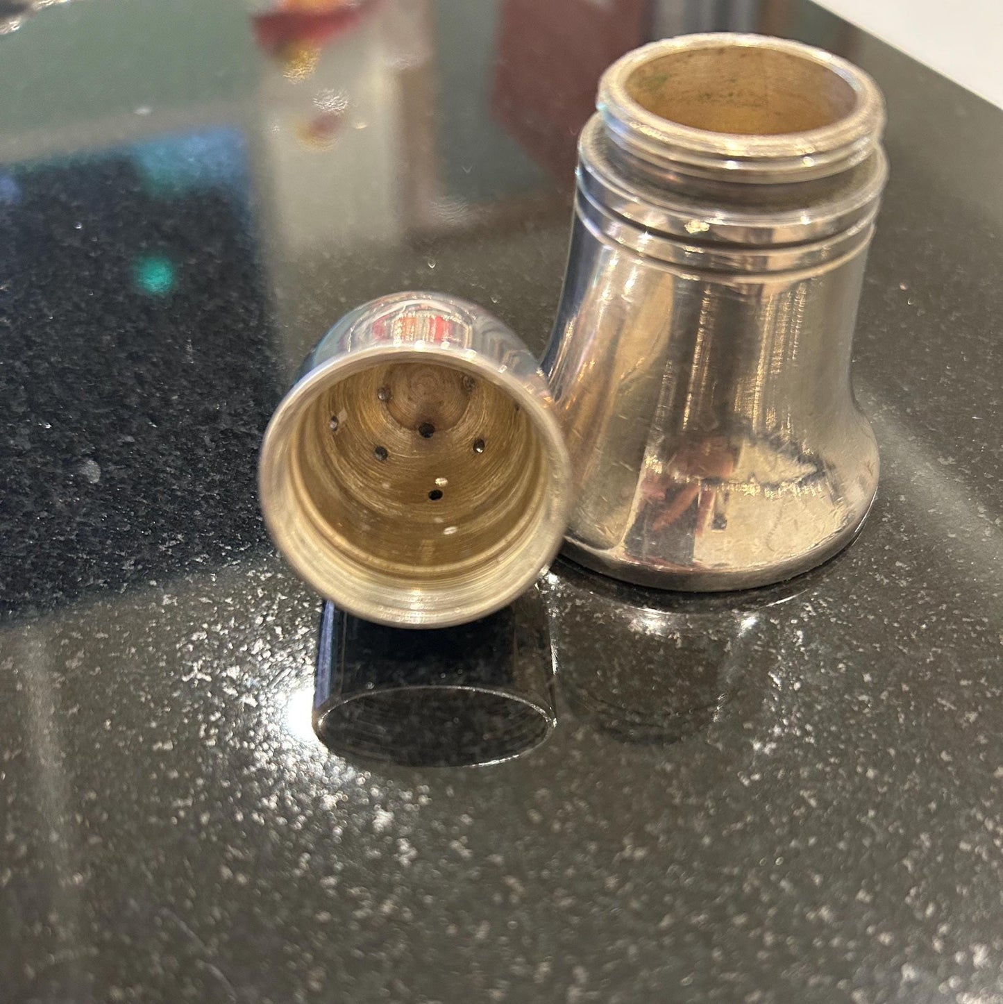 Vintage EPNS Salt Pepper Shakers | Trusthouse Forte Stag Logo, Sheffield England