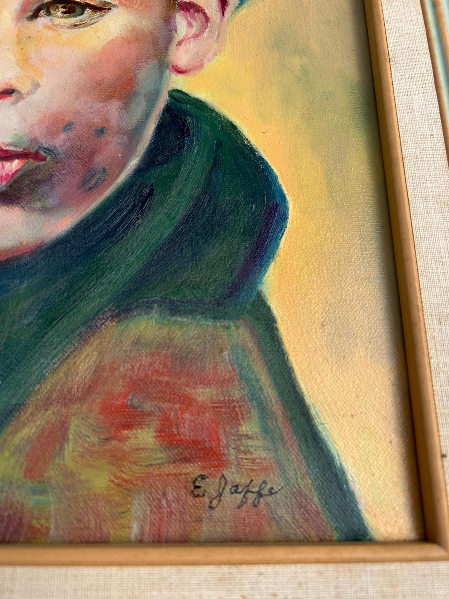 Vintage Oil Painting Possible Young Art Buchwald by Edith Jaffe