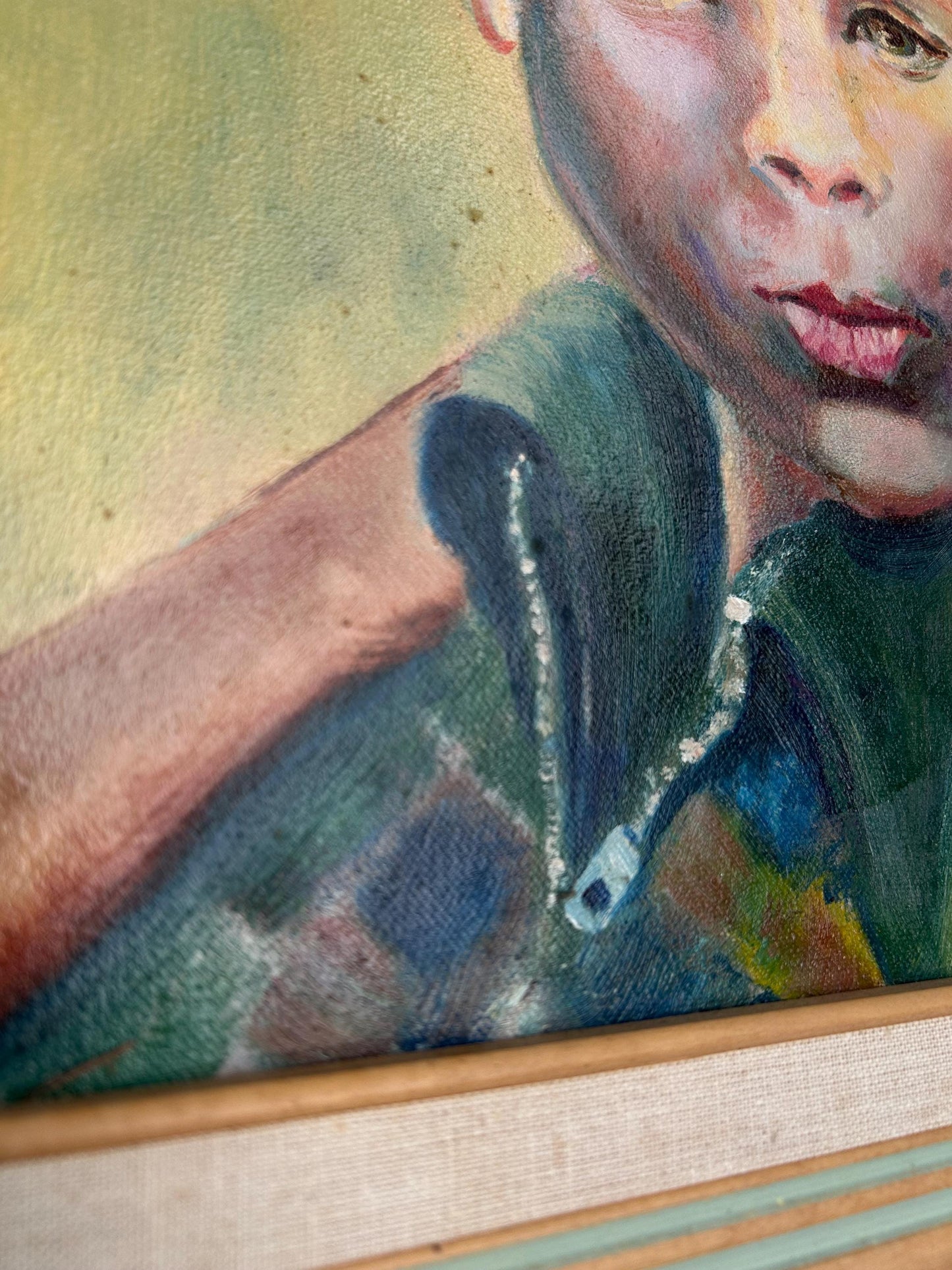 Vintage Oil Painting Possible Young Art Buchwald by Edith Jaffe