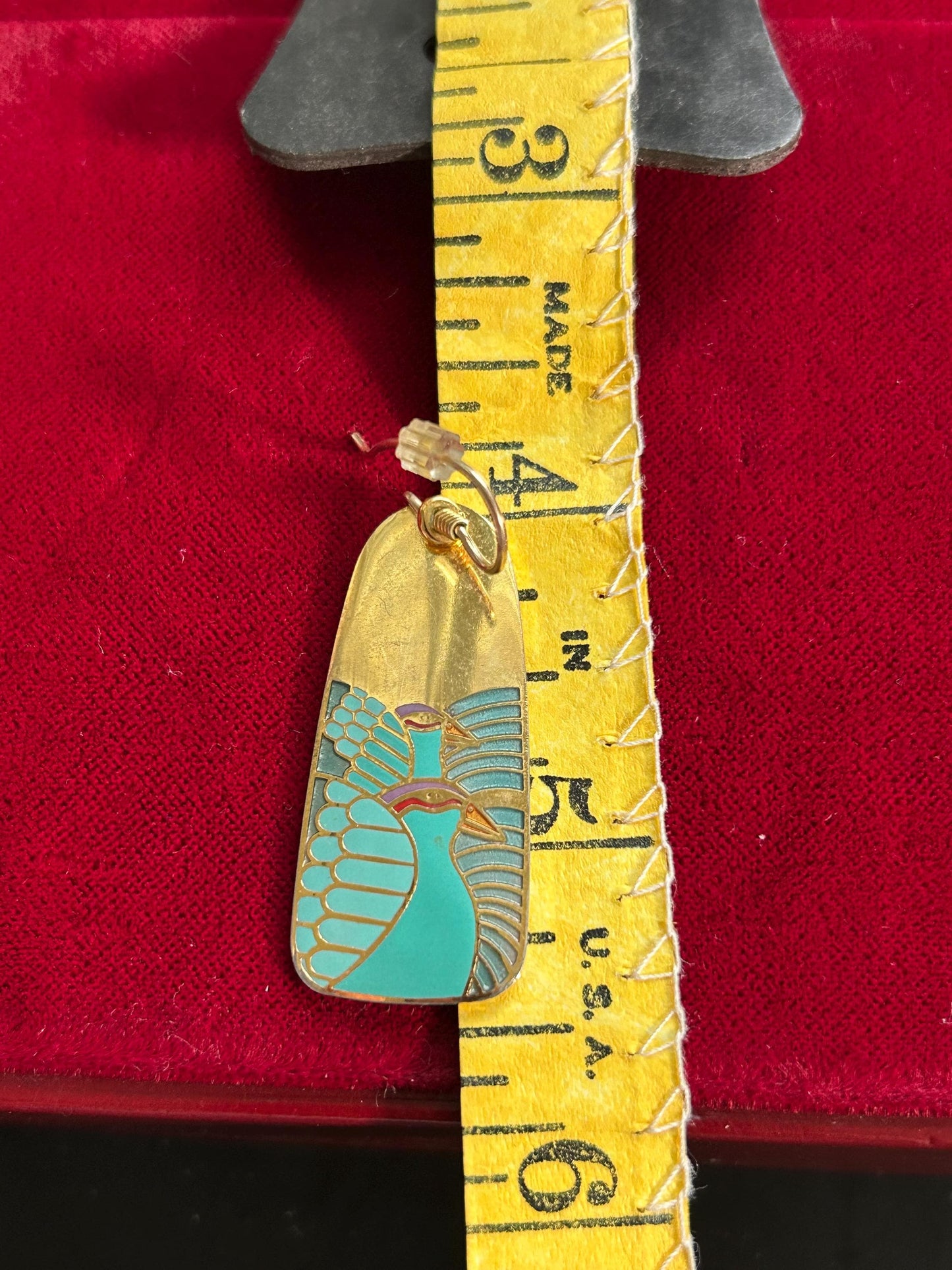 Vintage Laurel Burch Moondoves Doves Cloisonne Enamel Earrings