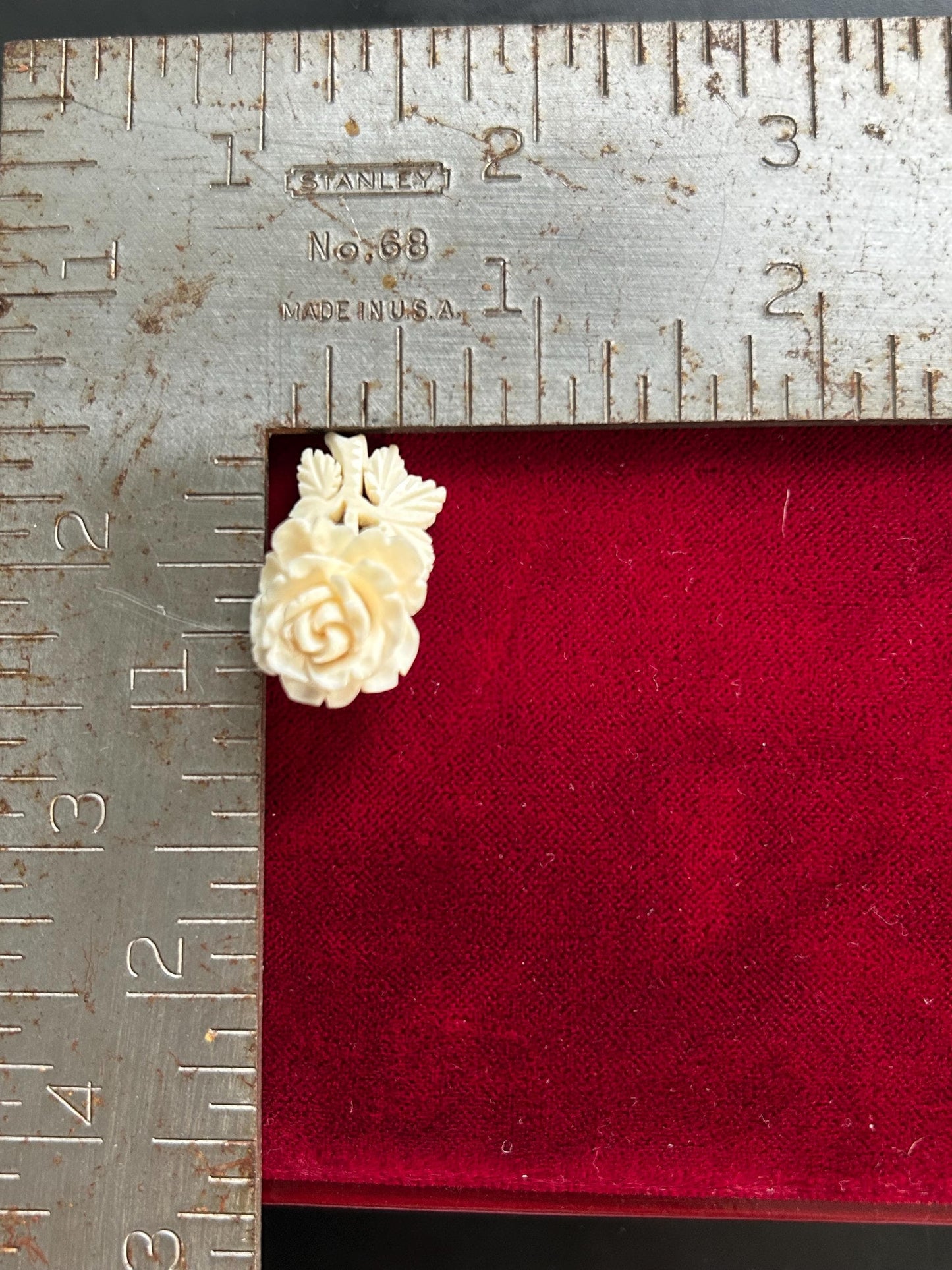 Vintage Hand Carved Rose Brooch Clip Earrings Set Floral Demi Parure