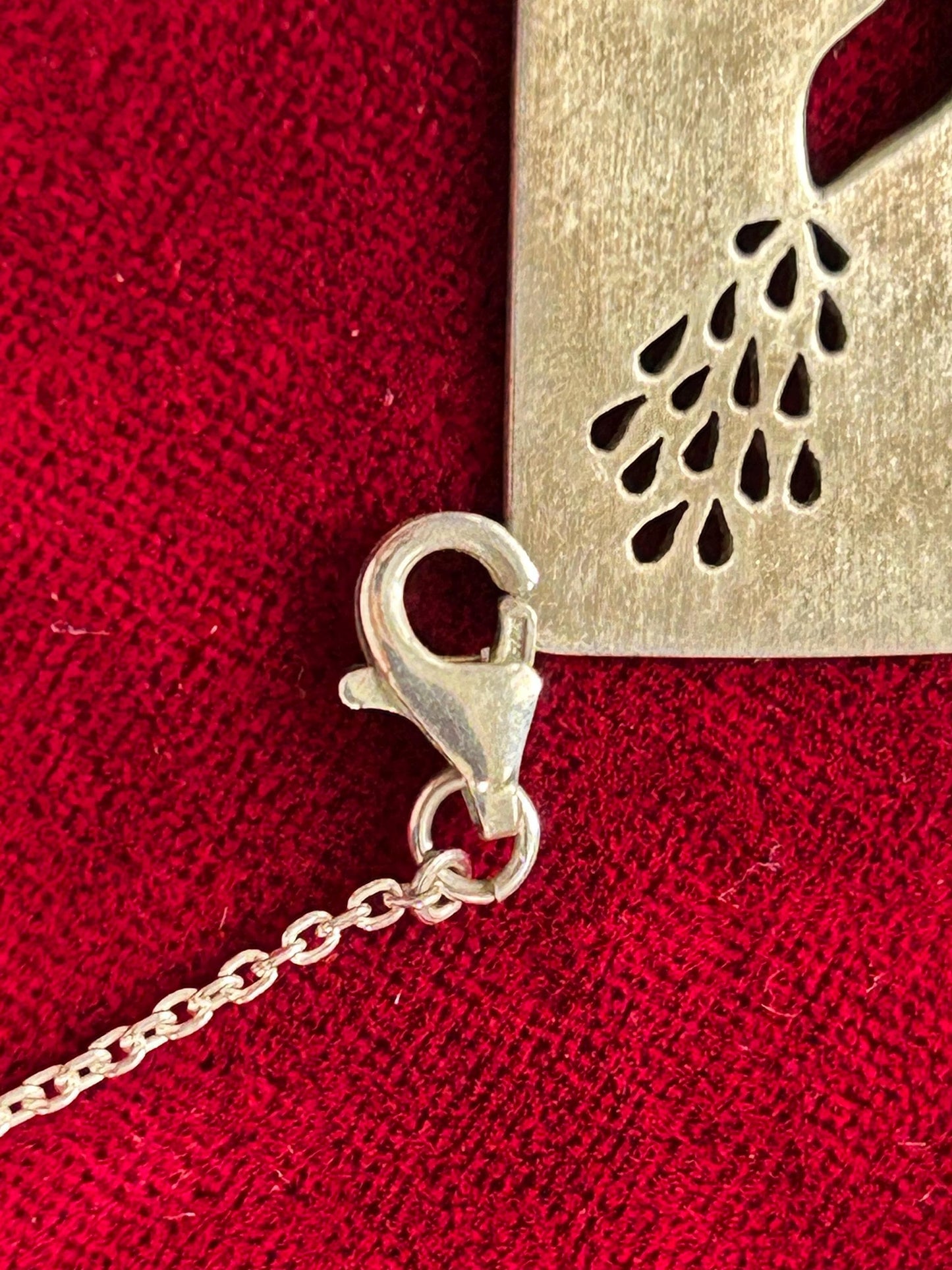 Sterling Silver Peacock Necklace Cutout Pendant 925 Boho Bird Jewelry