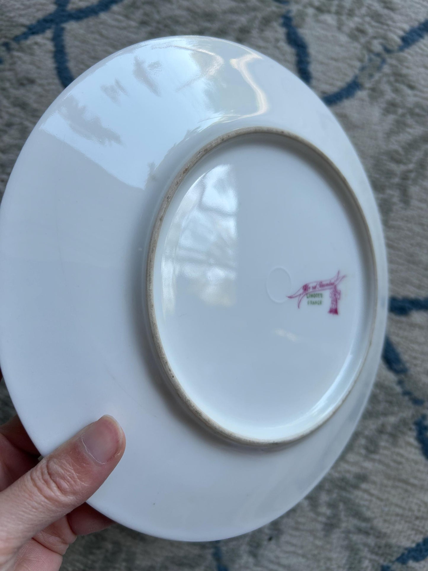 Antique T&V Limoges Hand Painted Morning Glories Plate, Signed Léger, Gold Gilt Cabinet Plate, French Porcelain c. 1900, Floral Wall Art