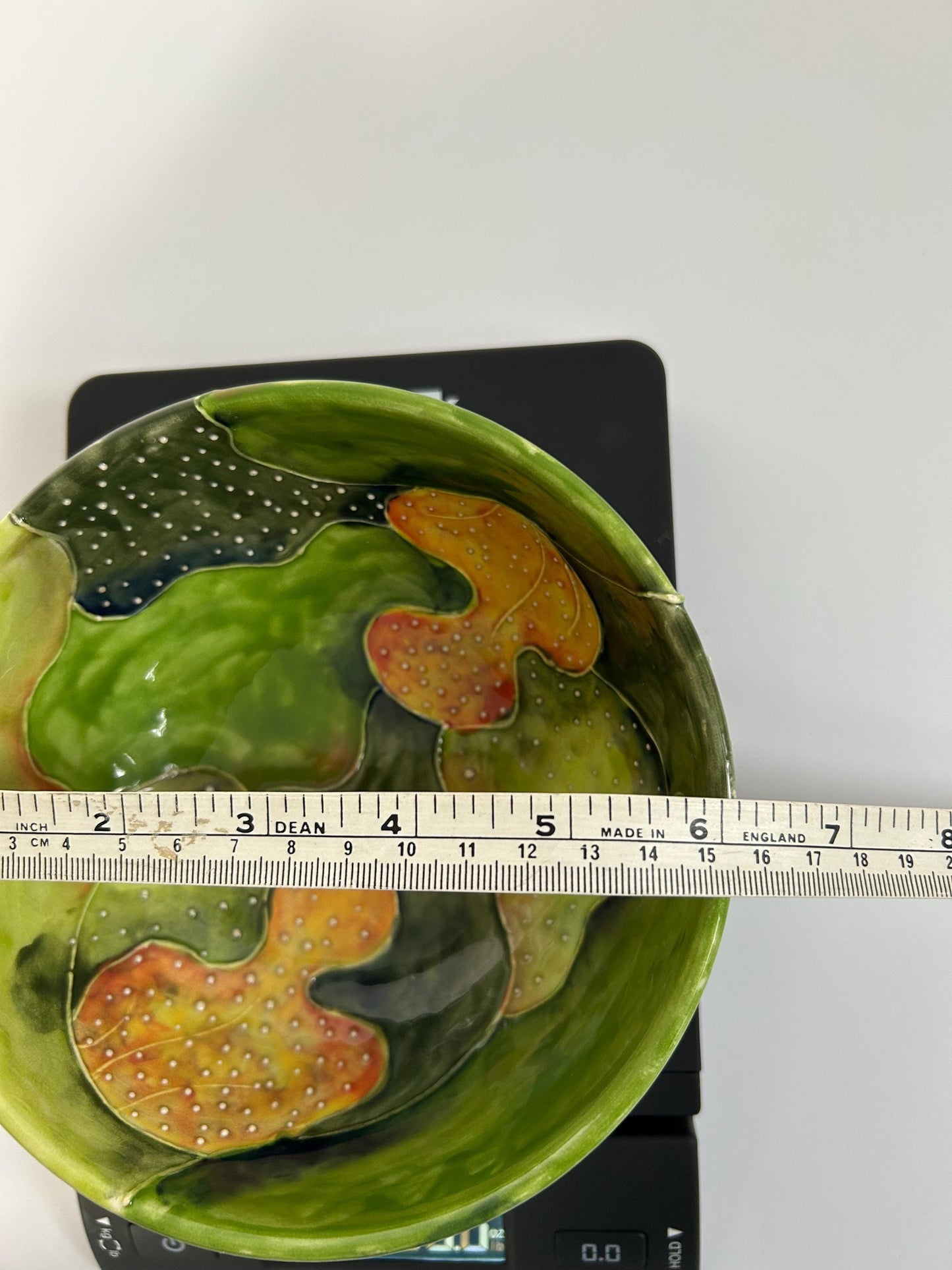 Anna H Handmade Studio Pottery Bowl - Original Underwater Koi Fish & Lily Pad Design - Raised Glaze Ceramic Art - Small Artisan Serving Bowl