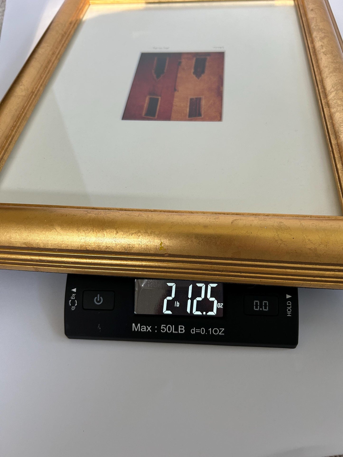 Patty Mulligan Signed Art Print "Venice" - Hand-Embellished Gold Leaf Texture -Framed & Matted Architectural Cityscape - Vintage Gallery Art