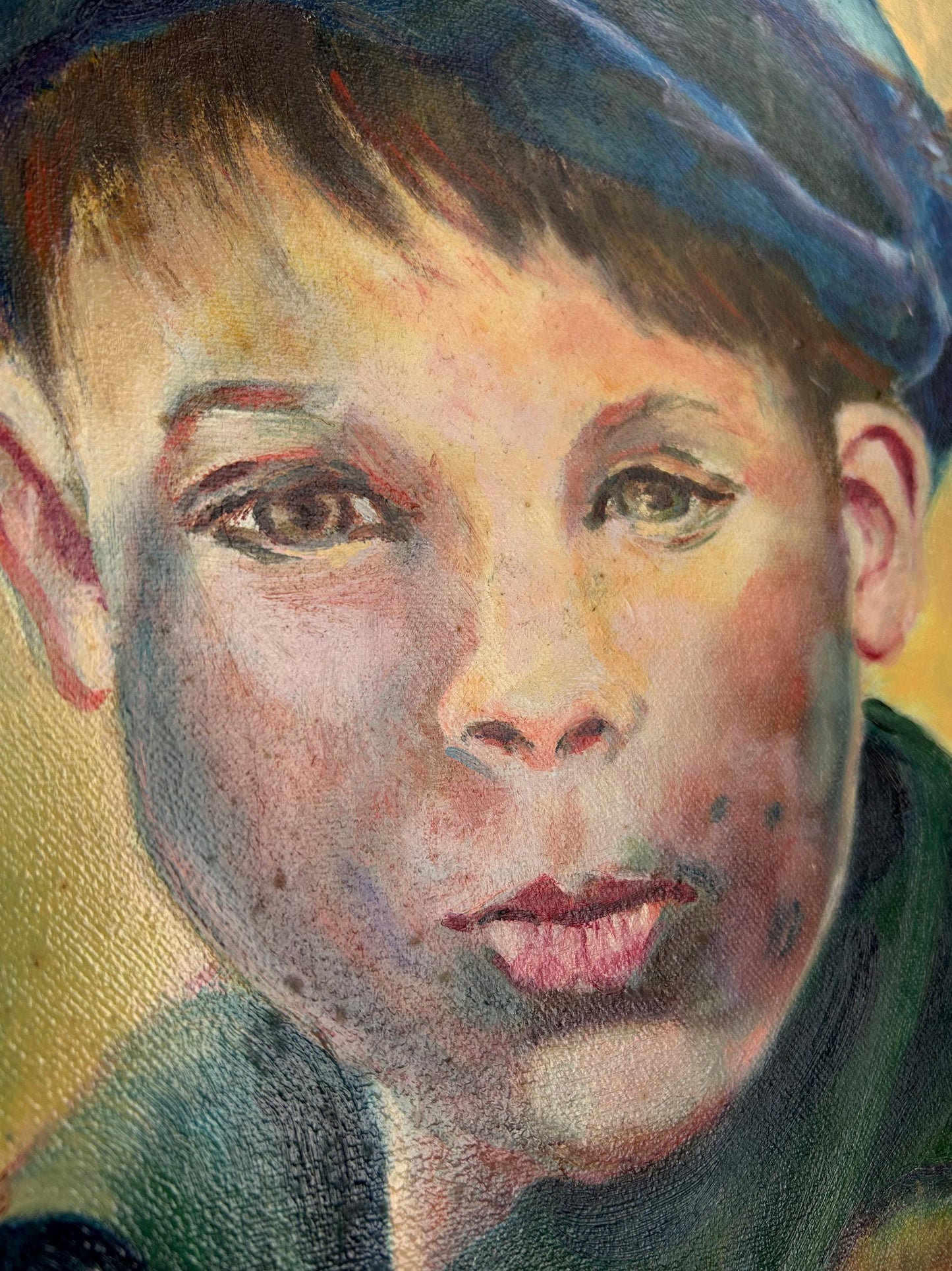 Vintage Oil Painting Possible Young Art Buchwald by Edith Jaffe