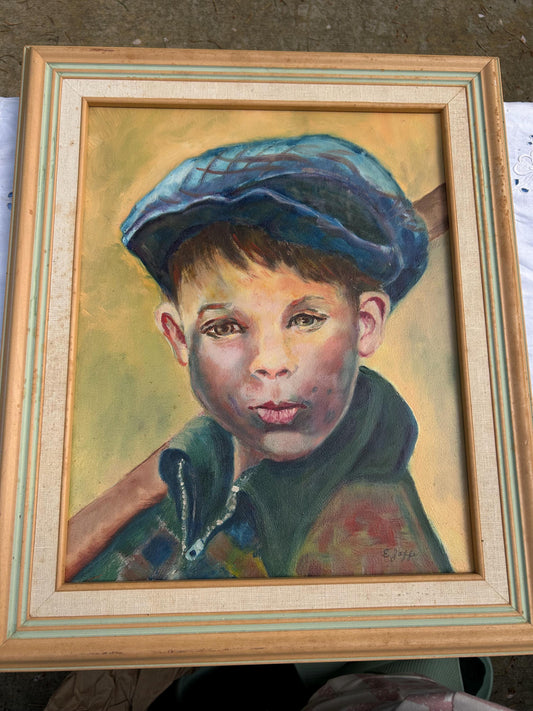 Vintage Oil Painting Possible Young Art Buchwald by Edith Jaffe