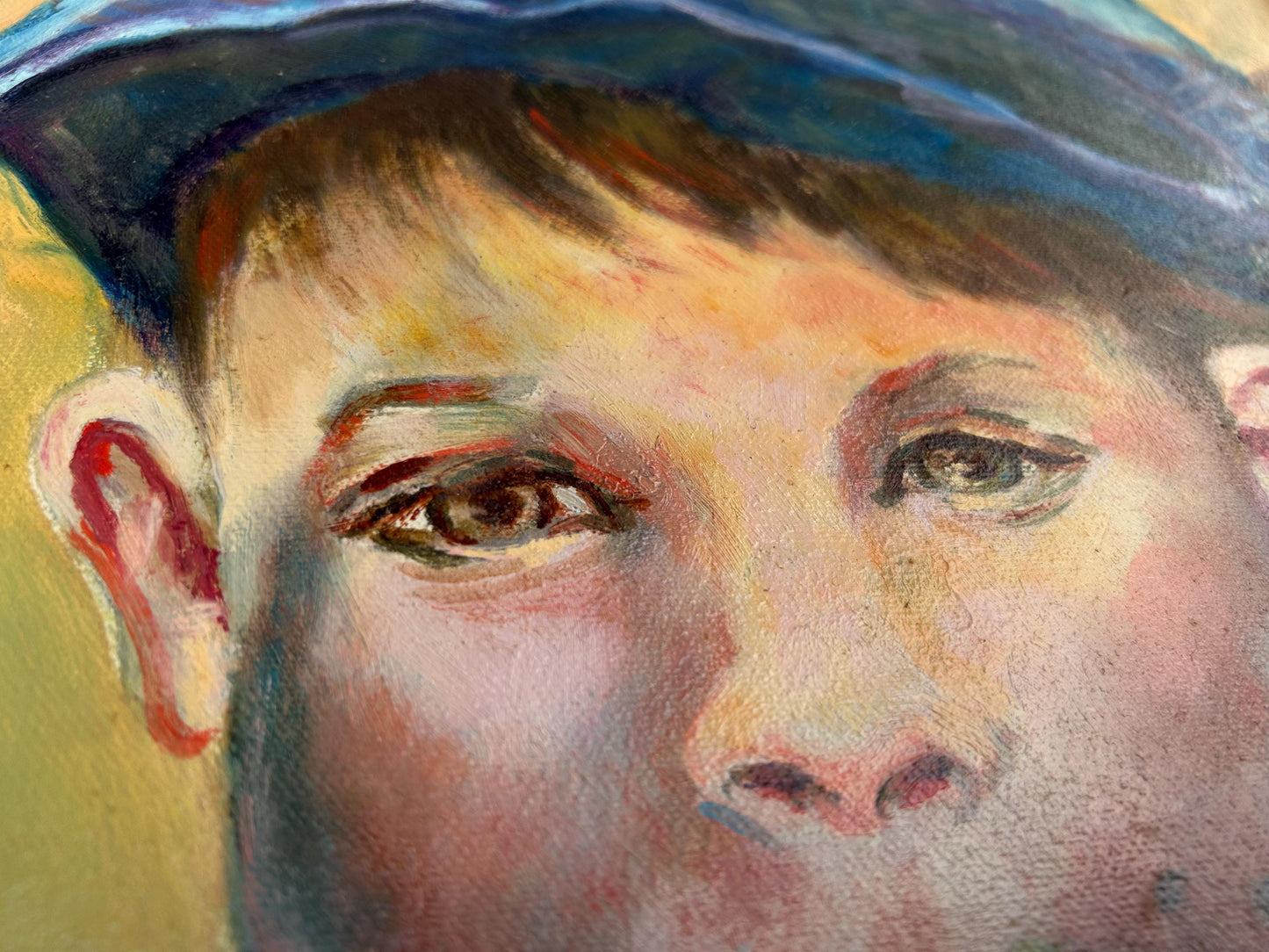 Vintage Oil Painting Possible Young Art Buchwald by Edith Jaffe