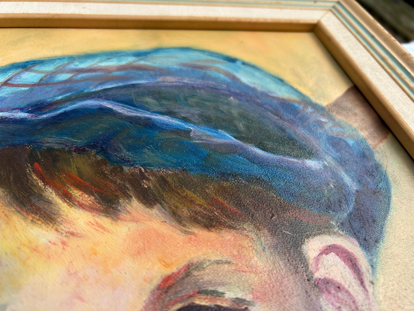 Vintage Oil Painting Possible Young Art Buchwald by Edith Jaffe