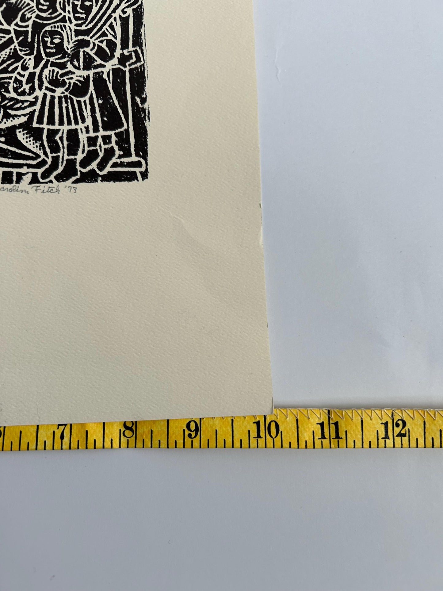 Rare 1973 Brass Rubbing Adoration of the Shepherds Signed Fitch 1500