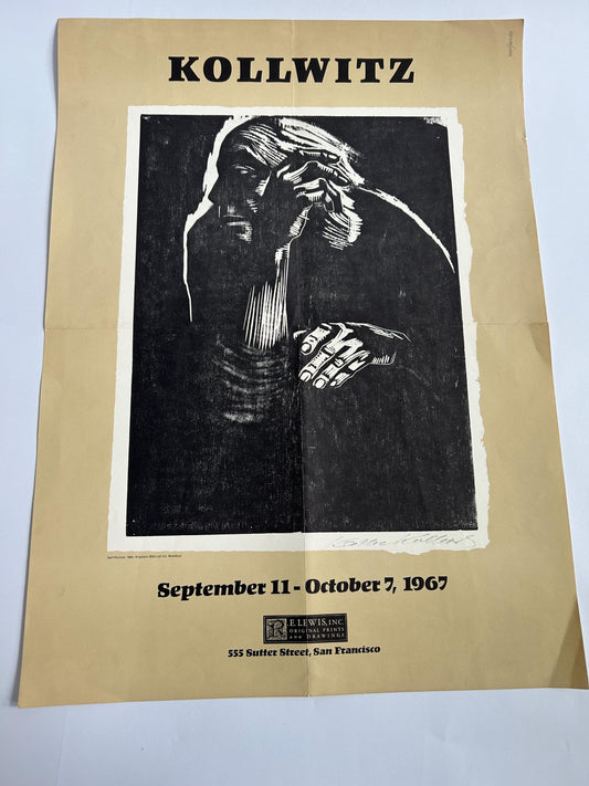 Vintage 1967 Kathe Kollwitz Exhibition Poster R.E. Lewis San Francisco