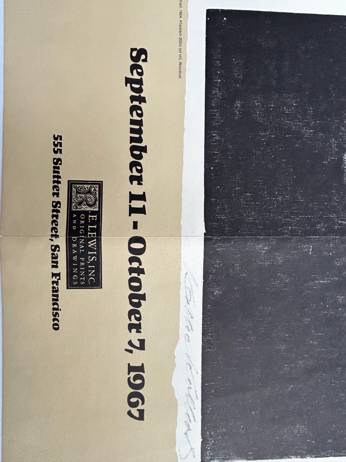 Vintage 1967 Kathe Kollwitz Exhibition Poster R.E. Lewis San Francisco