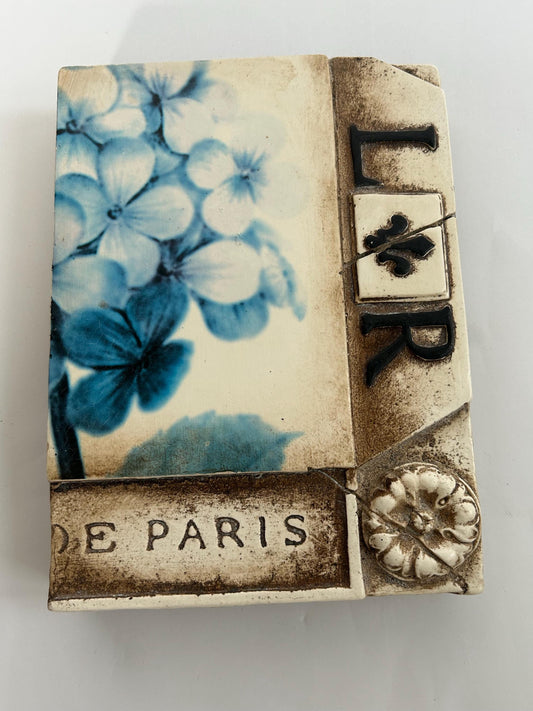 Sid Dickens T-85 L and R Flowers Memory Block Retired Original Logo Vintage Tile