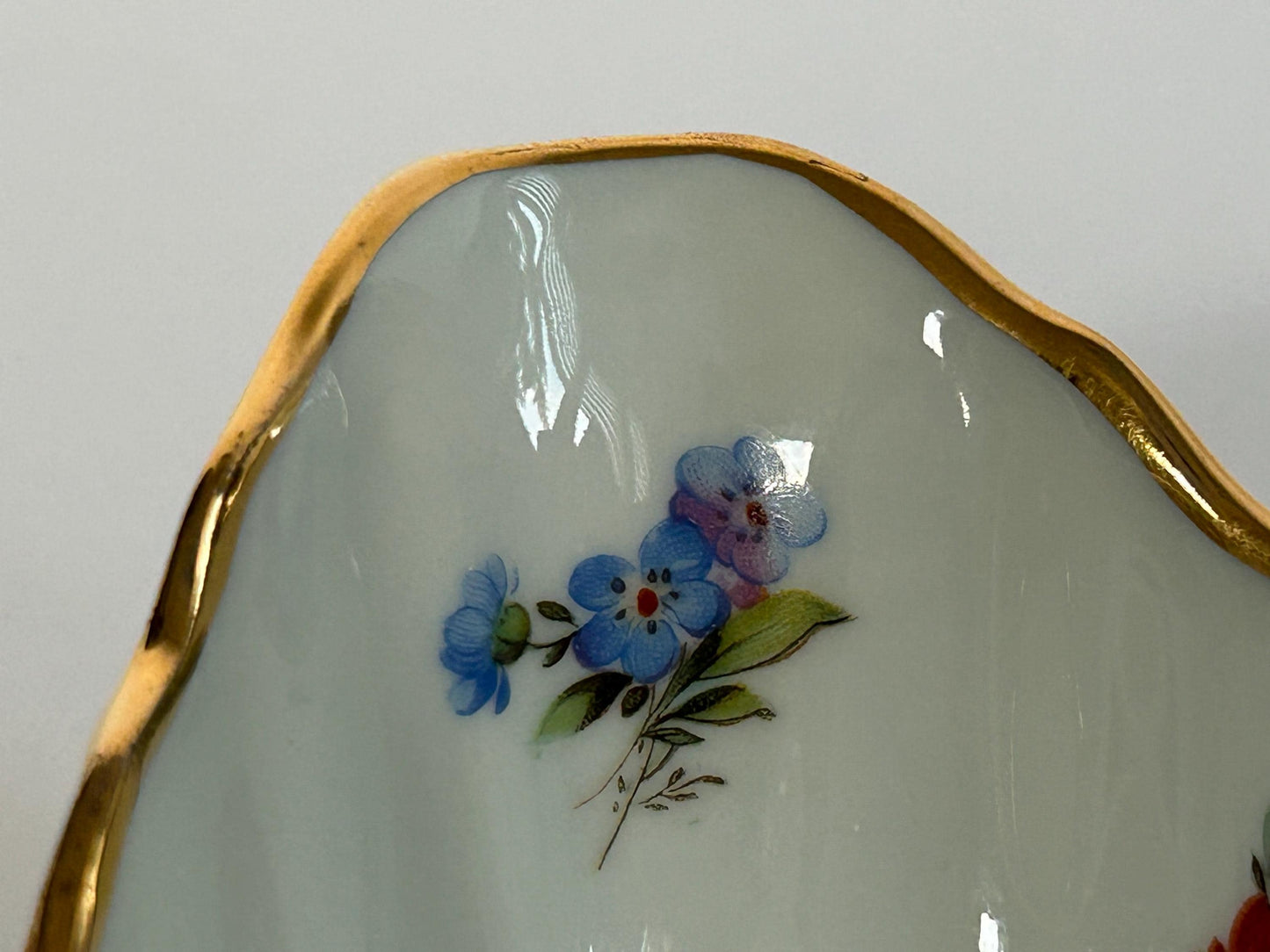 Paul Pastaud Limoges Hand Painted Ravier, Floral Oval Relish Dish