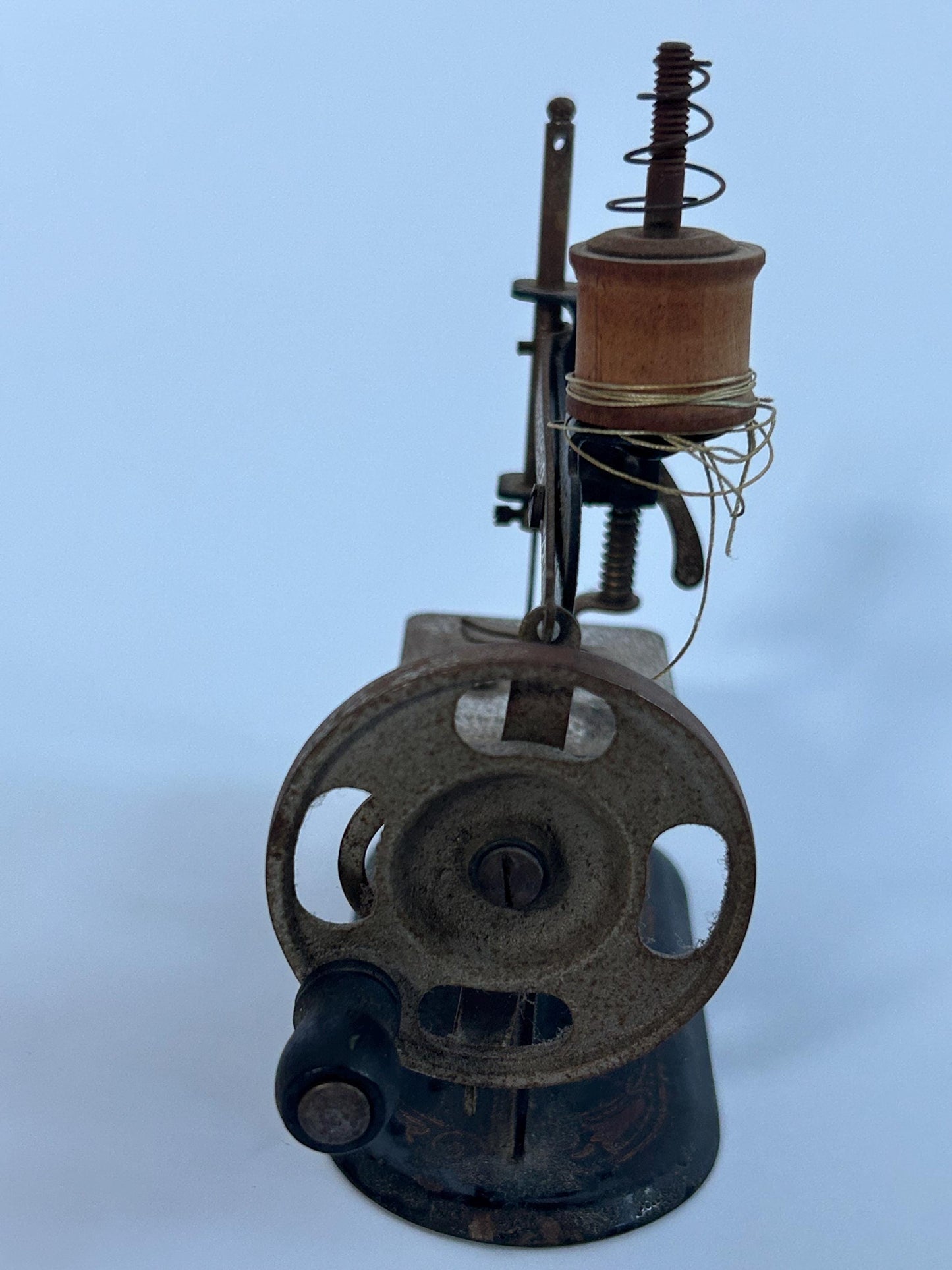 Antique German Toy Sewing Machine Original Box 1900s Child Hand Crank